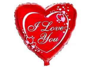 BALON SERCE I LOVE YOU CZERWONY 18'' 46cm