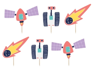 KARTECZKI NA PIKU TOPPERY KOSMOS 6szt