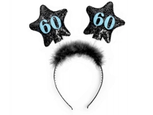 OPASKA 60 URODZINY GWIAZDKI CZARNA