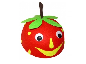 CZAPKA TRUSKAWKA RUCHOME OCZY CZERWONA