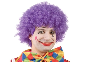 PERUKA KRÓTKA AFRO FIOLETOWA