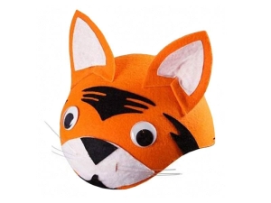 CZAPKA TYGRYSEK RUCHOME OCZY POMARAŃCZOWA