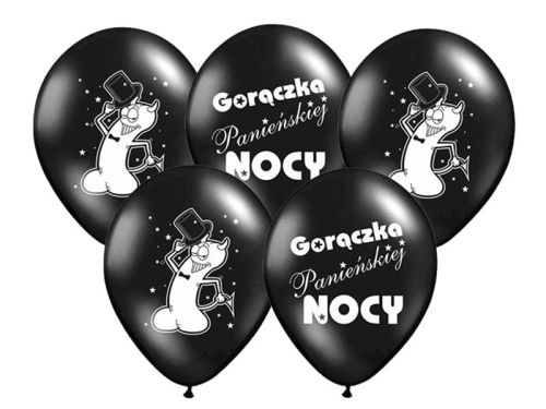 BALONY CZARNE GORĄCZKA PANIEŃSKIEJ NOCY 30cm 5szt