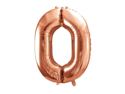 BALON DECO CYFRA 0 ZŁOTO-RÓŻ 34'' 86cm