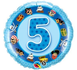BALON QUALATEX CYFRA 5 NIEBIESKI 18'' 46cm