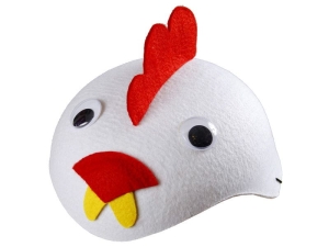 CZAPKA KURA RUCHOME OCZY BIAŁA