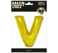 BALON LITERA V ZŁOTY 34'' 86cm