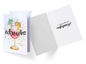 KARTKA ŻYCZENIA TWOJE ZDRÓWKO BIAŁA 17x12cm 1szt