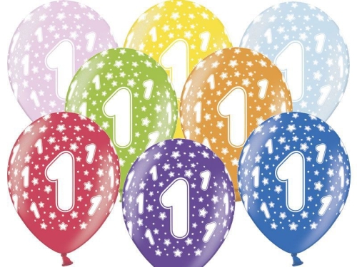 BALONY 1st BIRTHDAY MIX 30cm 1szt