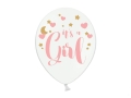 BALON BIAŁY ITS A GIRL RÓŻ 30cm 1szt