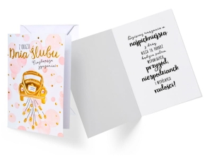 KARTKA ŚLUBNA NAJPIĘKNIEJSZE ŻYCZENIA 17x12cm 1szt