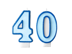 ZESTAW ŚWIECZKI 40 NIEBIESKIE 2szt