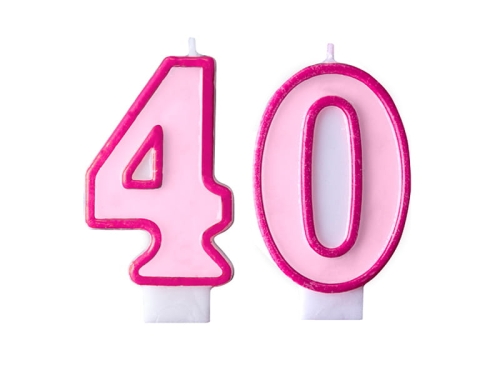 ZESTAW ŚWIECZKI 40 RÓŻOWE 2szt