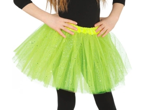 SPÓDNICZKA TIULOWA BROKAT ZIELONA 30cm