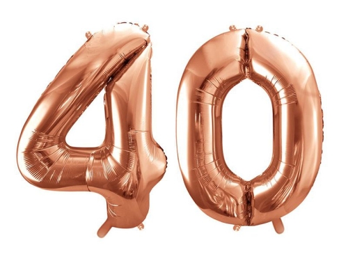 BALONY 40 ZŁOTO-RÓŻ 34'' 2szt