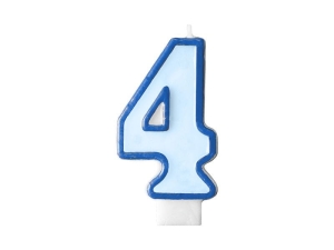 ŚWIECZKA CYFRA 4 NIEBIESKA 1szt.