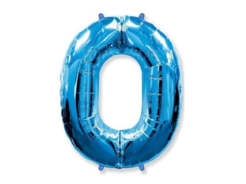 BALON  FX CYFRA 0 NIEBIESKI 34'' 86cm