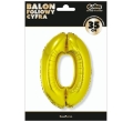BALON CYFRA 0 ZŁOTY 14'' 36cm