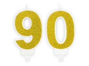 ZESTAW ŚWIECZKI 90 BROKAT ZŁOTE 2szt