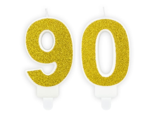 ZESTAW ŚWIECZKI 90 BROKAT ZŁOTE 2szt