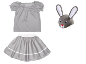 ZESTAW ZAJĄCZEK SZARY 116-128 3el