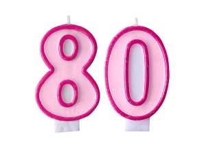 ZESTAW ŚWIECZKI 80 RÓŻOWE 2szt