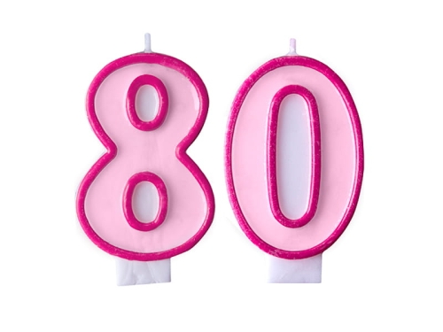 ZESTAW ŚWIECZKI 80 RÓŻOWE 2szt