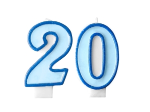 ZESTAW ŚWIECZKI 20 NIEBIESKIE 2szt