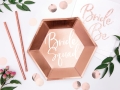 TALERZYKI PAPIEROWE BRIDE SQUAD RÓŻOWE ZŁOTO 23cm 6szt