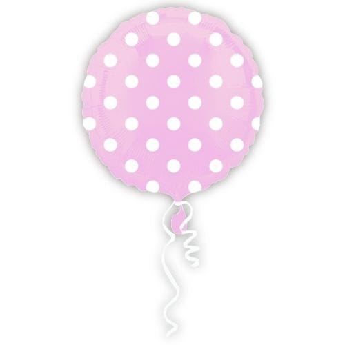 BALON OKRĄGŁY KROPKI RÓŻ 18'' 46cm