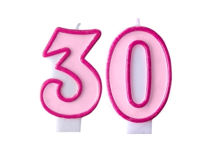 ZESTAW ŚWIECZKI 30 RÓŻOWE 2szt