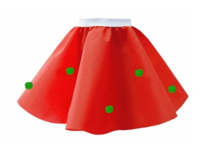 SPÓDNICZKA SZTYWNA POMPONY CZERWONA 35cm