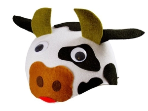 CZAPKA KRÓWKA RUCHOME OCZY BIAŁA