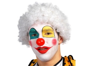 PERUKA KRÓTKA AFRO BIAŁA