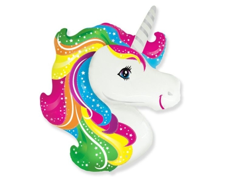 BALON JEDNOROŻEC GWIAZDKI  24'' 61cm