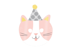 MASKA PAPIEROWA KOTEK RÓŻOWA 17x23cm 1szt