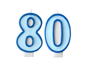 ZESTAW ŚWIECZKI 80 NIEBIESKIE 2szt