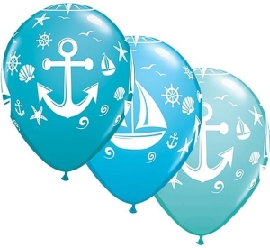 BALON ŻAGLÓWKA I KOTWICA MIX 27cm 1szt