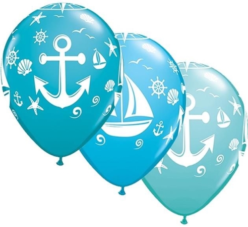 BALON ŻAGLÓWKA I KOTWICA MIX 27cm 1szt