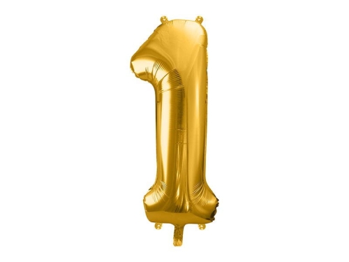 BALON DECO CYFRA 1 ZŁOTY 34'' 86cm
