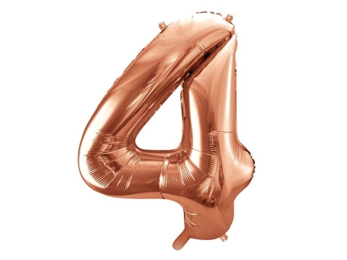 BALON DECO CYFRA 4 ZŁOTO-RÓŻ 34'' 86cm