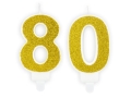 ZESTAW ŚWIECZKI 80 BROKAT ZŁOTE 2szt