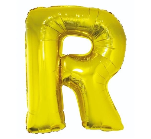 BALON LITERA R ZŁOTY 34'' 86cm