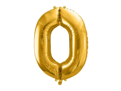 BALON DECO CYFRA 0 ZŁOTY 34'' 86cm