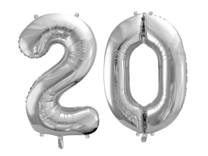 BALONY 20 SREBRNE 34'' 2szt
