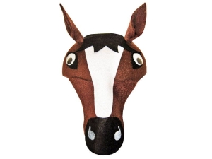 CZAPKA KOŃ RUCHOME OCZY BRĄZOWA