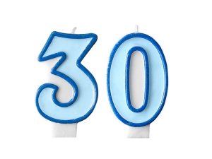ZESTAW ŚWIECZKI 30 NIEBIESKIE 2szt