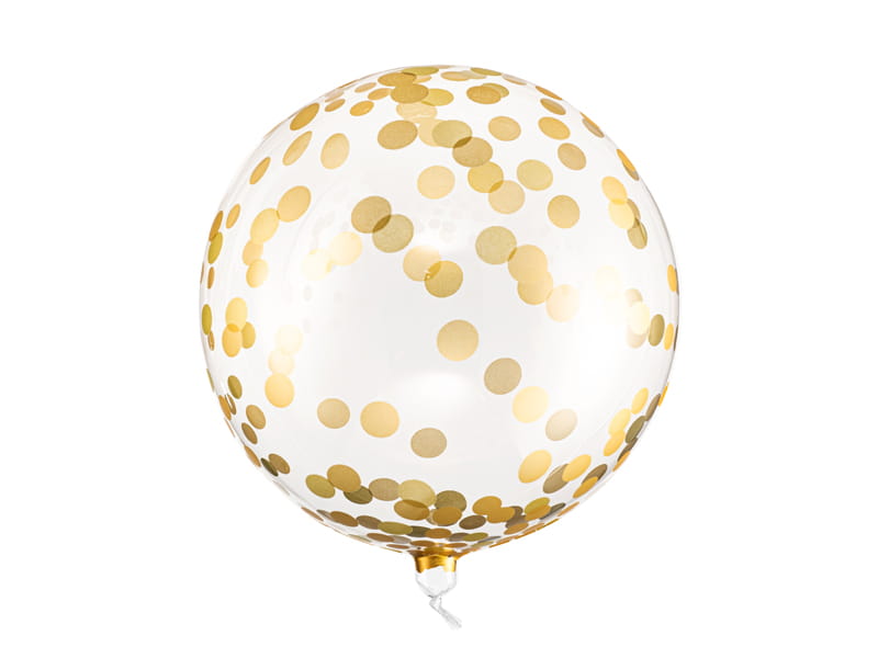 BALON KULA ZŁOTE KROPKI 16'' 40cm Twojestroje.pl